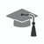 grey graduation cap icon
