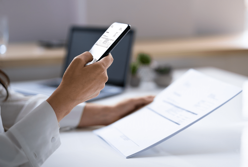 Borrower taking pictures of loan documents